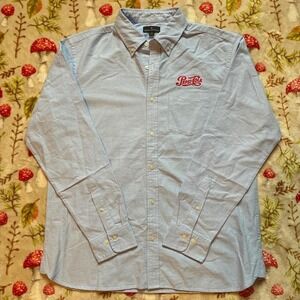 Brooks Brothers Pepsi Logo Shirt Light Blue Button Up Trendy Preppy Embroidered
